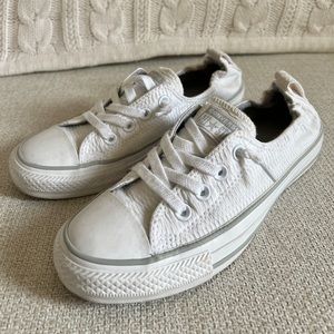 Converse All Star All-White Low Tops - Size 7